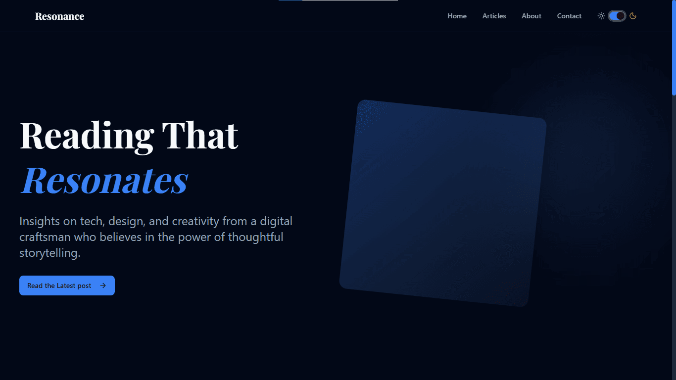Simple Blog Homepage
